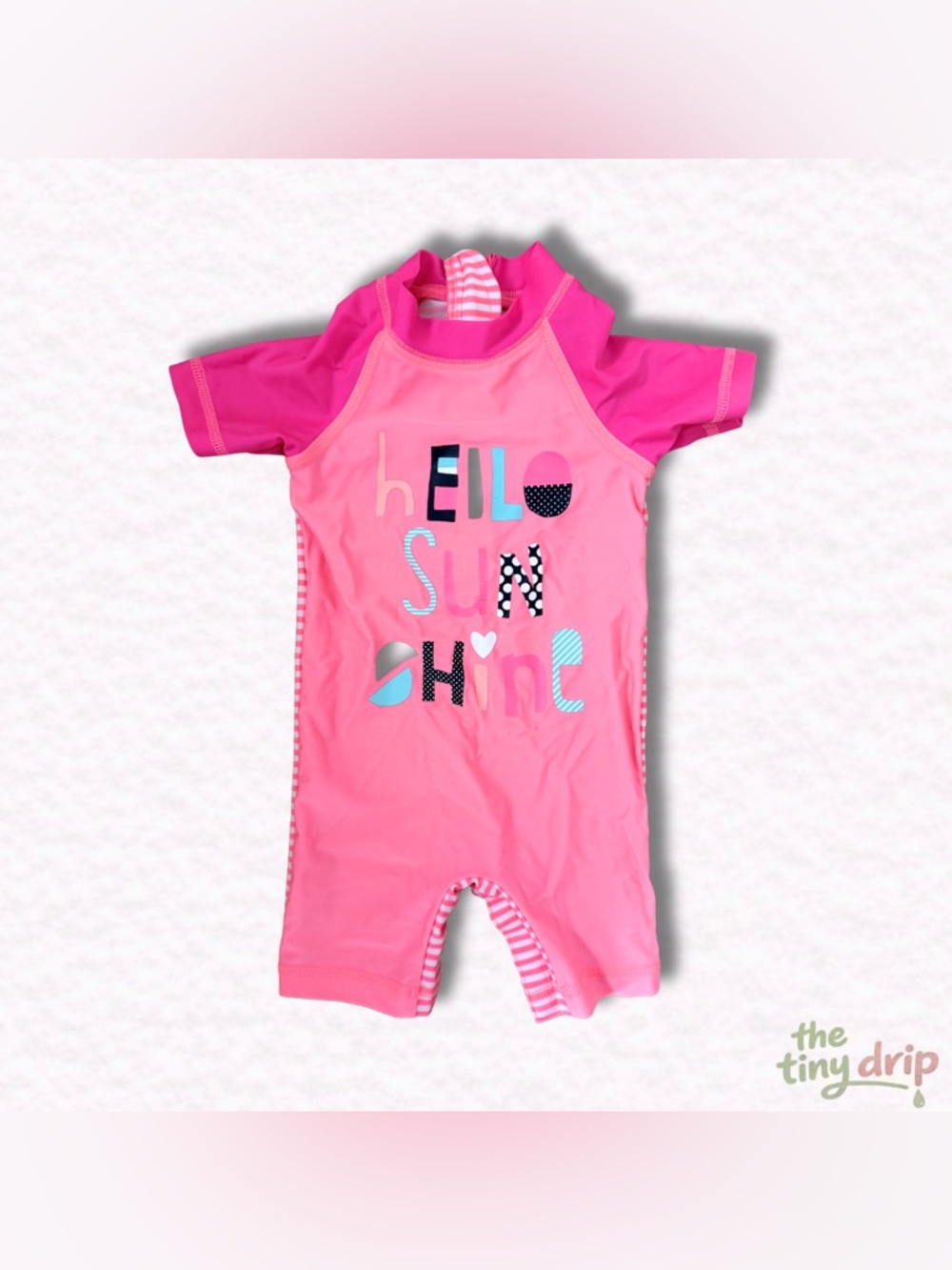George Pink 'Hello Sunshine' Baby Swim Romper (Size 12-18m)